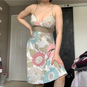 Coata Blanca Floral Printed Summer Spaghetti Strap Midi Dress Beige, Blue, Pink